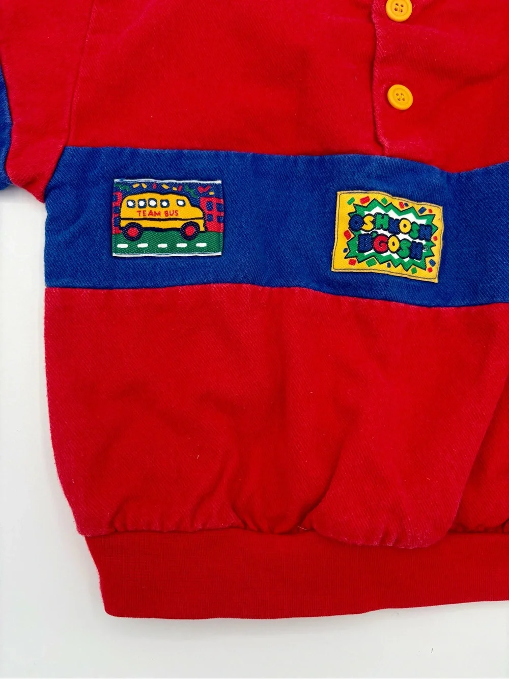 Vintage Oshkosh B’Gosh Colorblock Sweatshirt Henley Primary Colors 90’s Kidcore